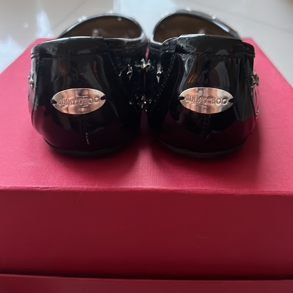 Jimmy Choo Star Studded Black Patent Ballet Flats - Picture 3 of 4